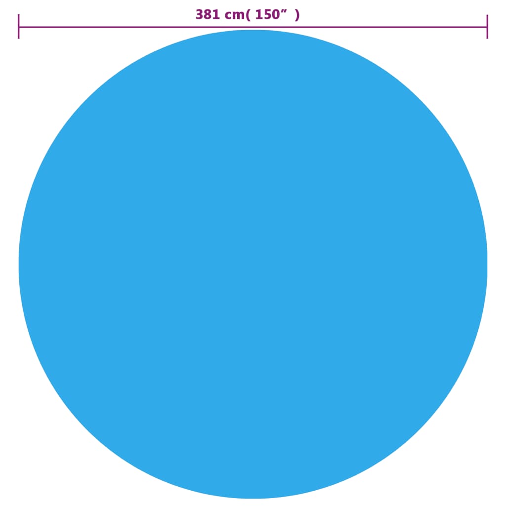 Solar zwembadfolie drijvend rond 381 cm PE blauw Ø 381 cm Blauw