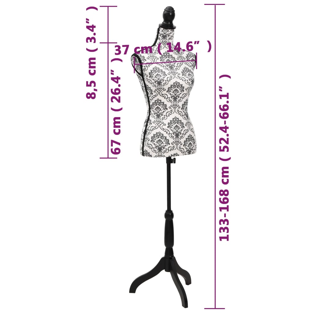 Etalagepop Torso Vrouw Zwart en wit