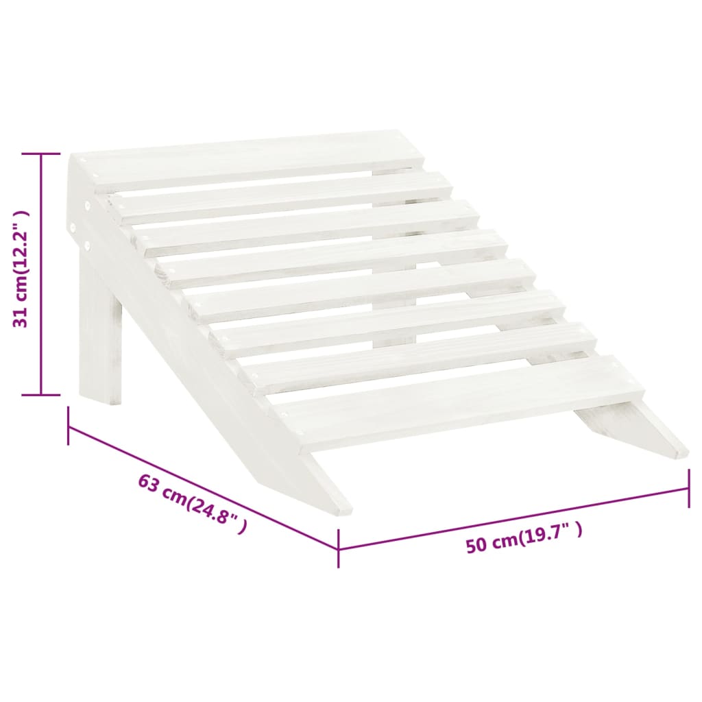 Tuinstoel Met Hocker Hout Wit