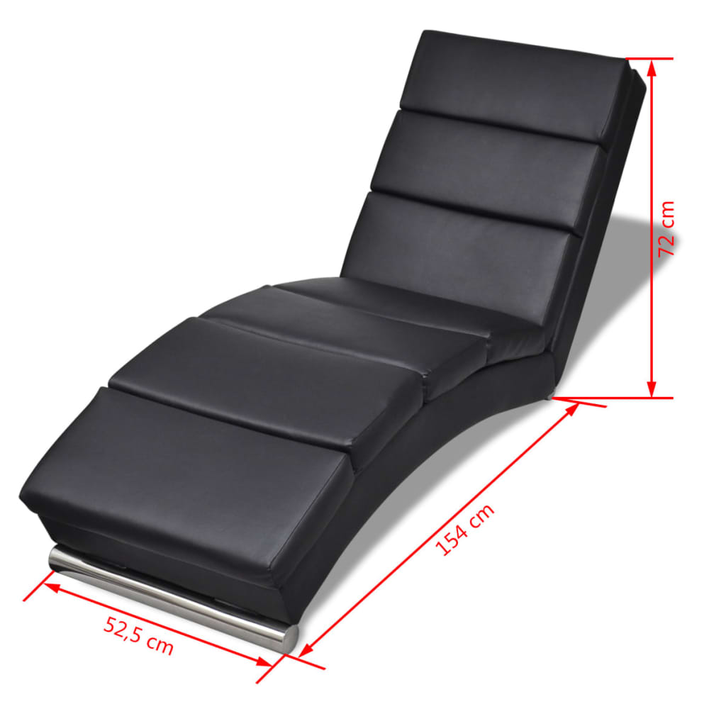 Chaise Longue Kunstleer Zwart