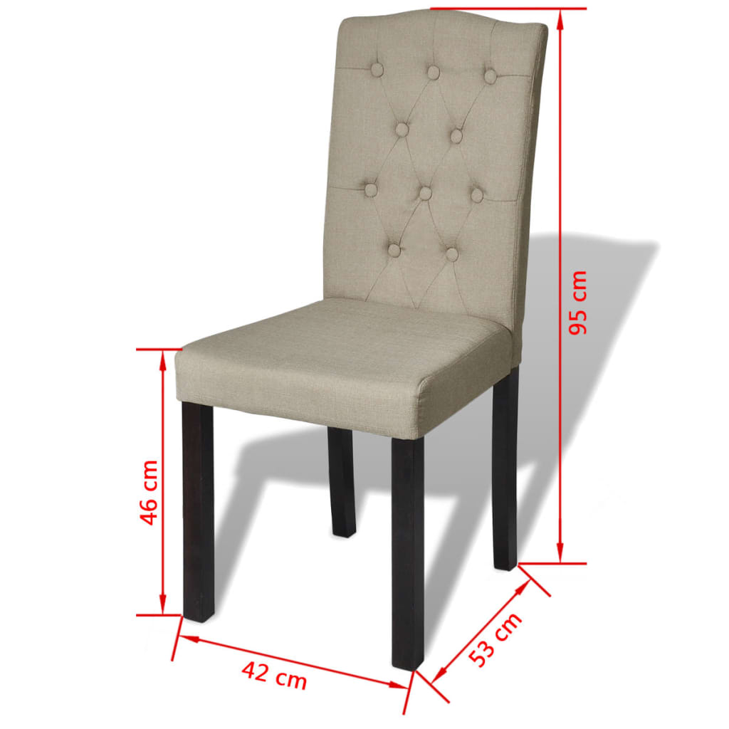 Eetkamerstoelen Stof Camel 6 Beige