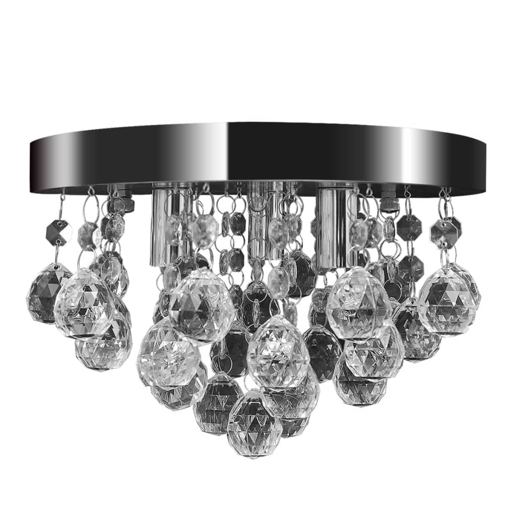 Plafondlamp Met Smoky Kralen Rond G9 Zwart