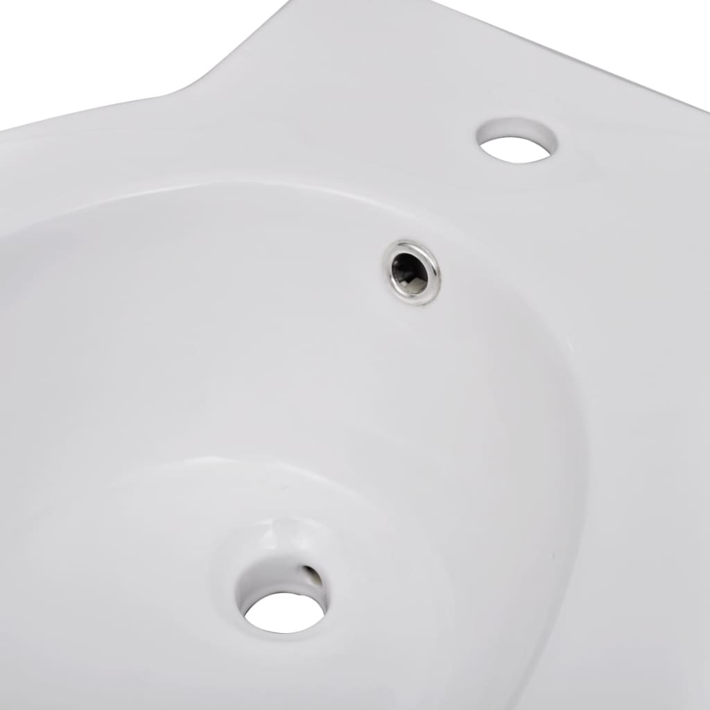 Toilet- En Bidetset Staand Keramiek Wit