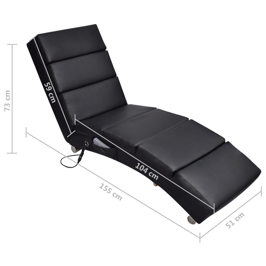 Massagelounger Kunstleer Zwart