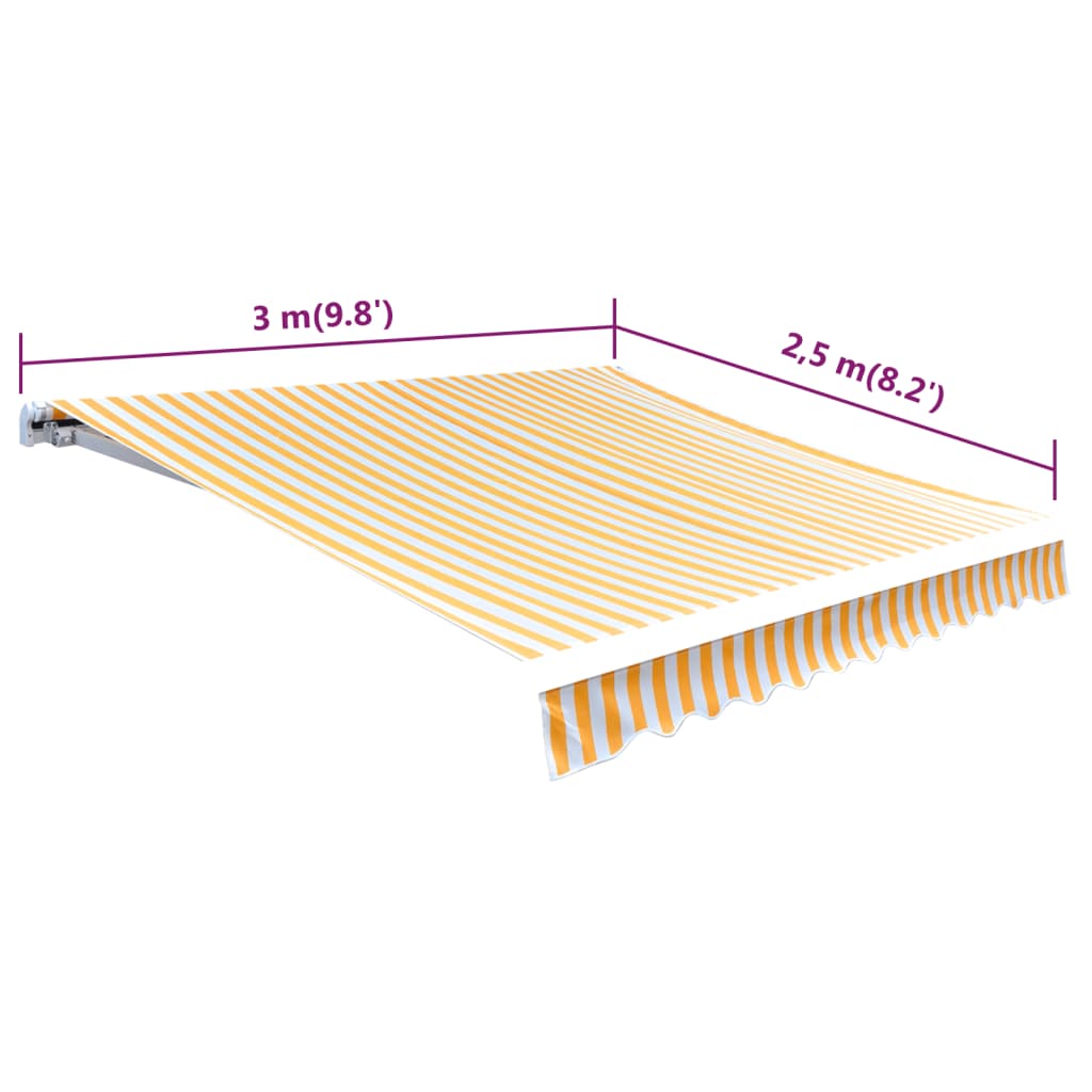 Luifeldoek 3X2,5 M Canvas Zonnebloem 300 x 250 cm Geel en wit