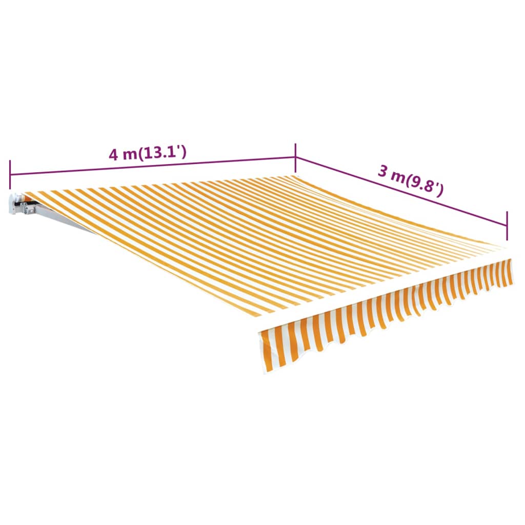 Luifeldoek 4X3 M Canvas Zonnebloem 400 x 300 cm Geel en wit