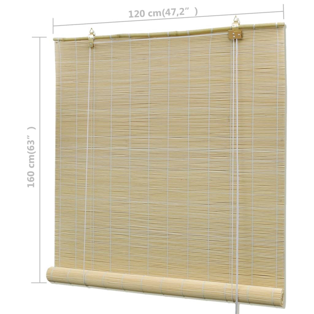 Rolgordijn Bamboe Naturel 120 x 160 cm Beige