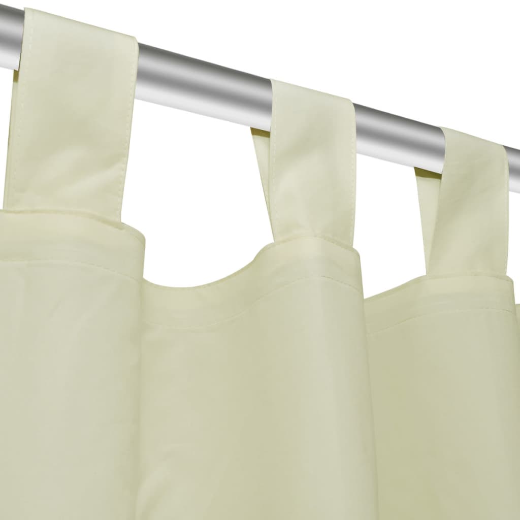 Micro-Satijnen Gordijnen Met Ringen 140 X Stuks (Creme) 245 cm Crème