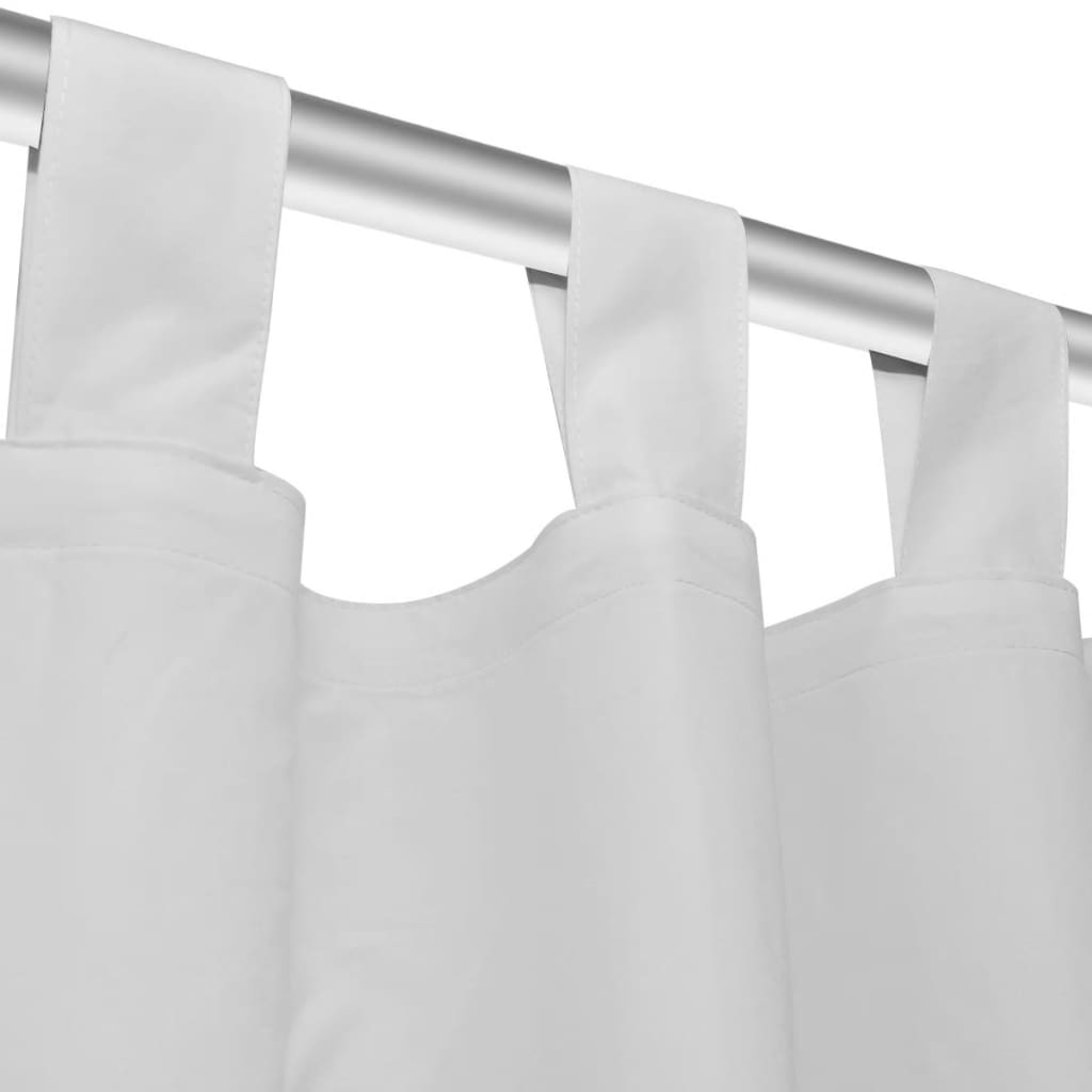 Micro-Satijnen Gordijnen Met Ringen 140 X Stuks (Creme) 175 cm Wit