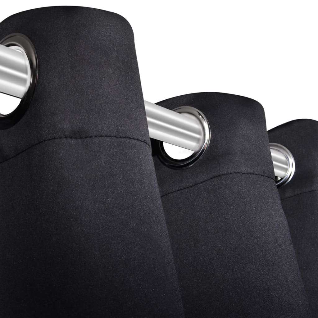 Gordijnen Met Metalen Ringen 135 X 45 Cm Stuks () 135 x 245 cm Zwart