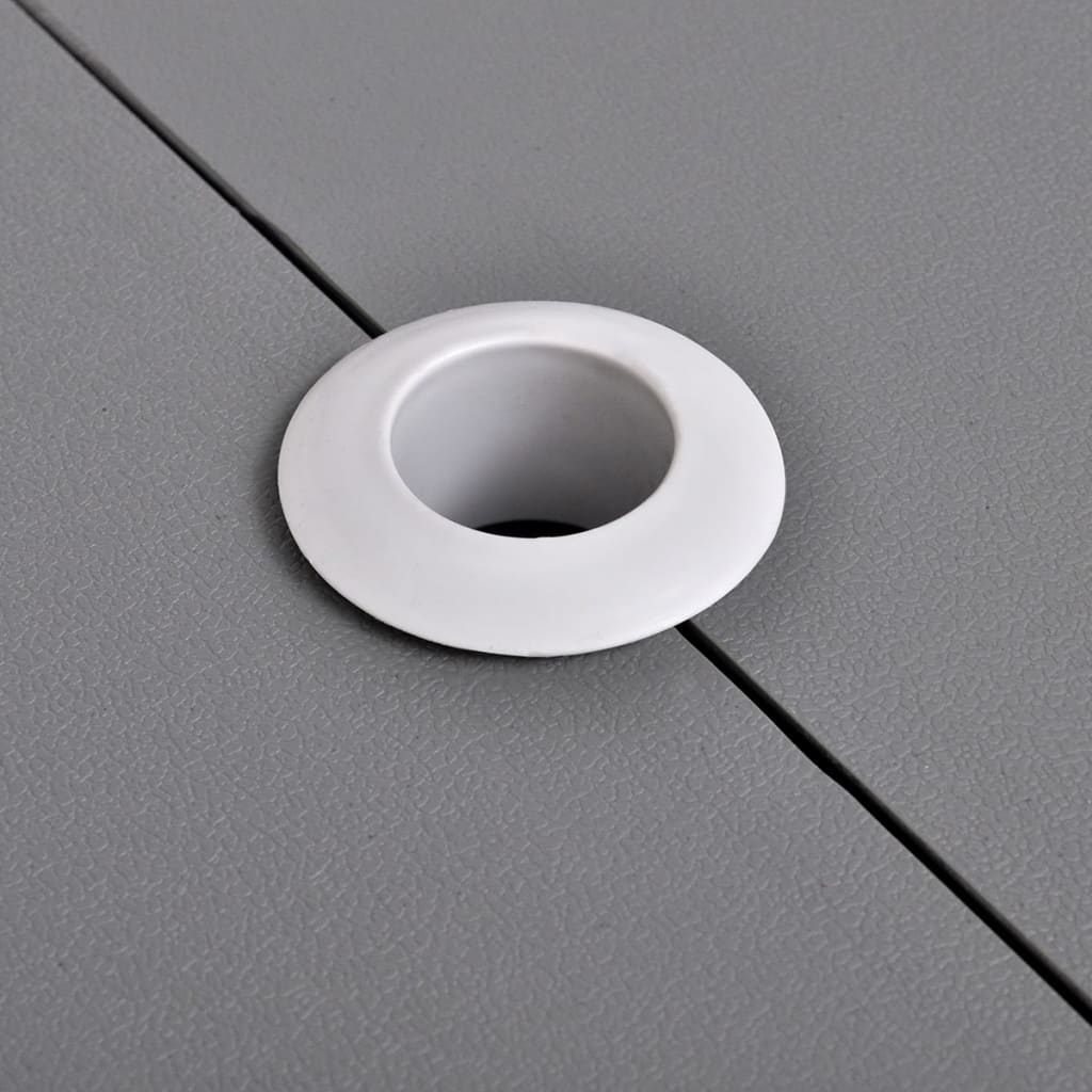Campingtafel Met Vier Zittingen Inklapbaar Aluminium Grijs Lichtgrijs
