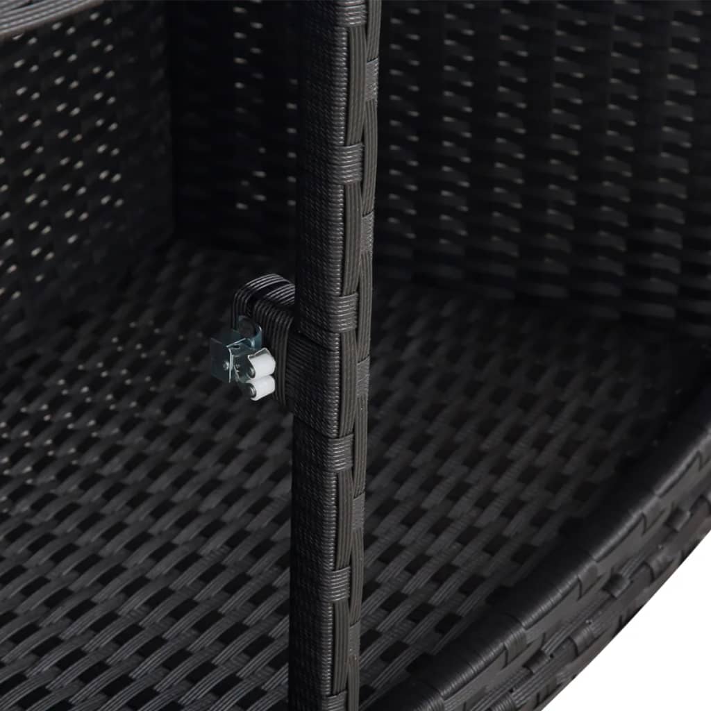 Hottub-Ombouw Poly Rattan Zwart