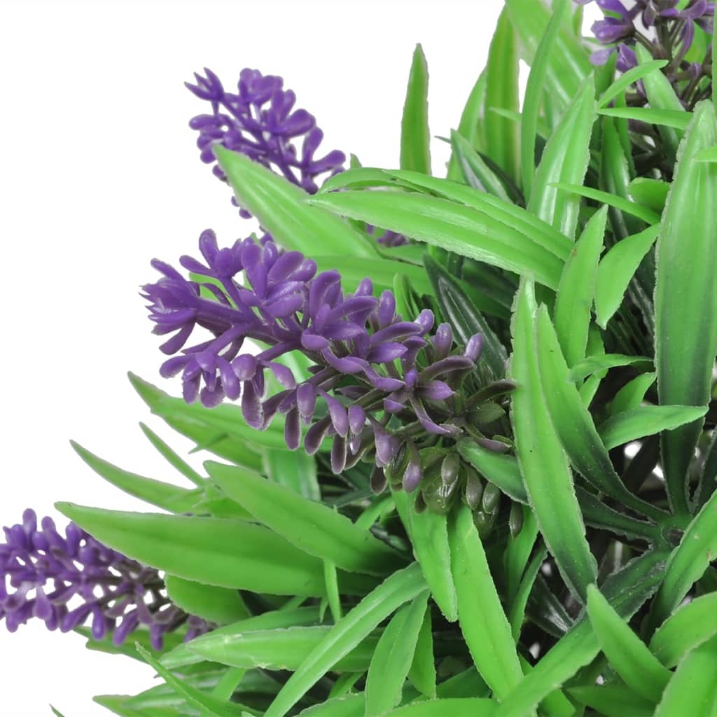 -Delige Kunstbuxussenset Bolvormig Met Lavendel 28 cm