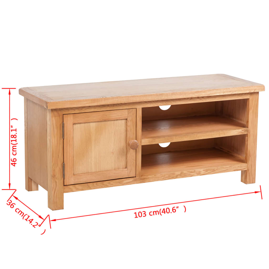 Tv-meubel 103x36x46 cm massief eikenhout