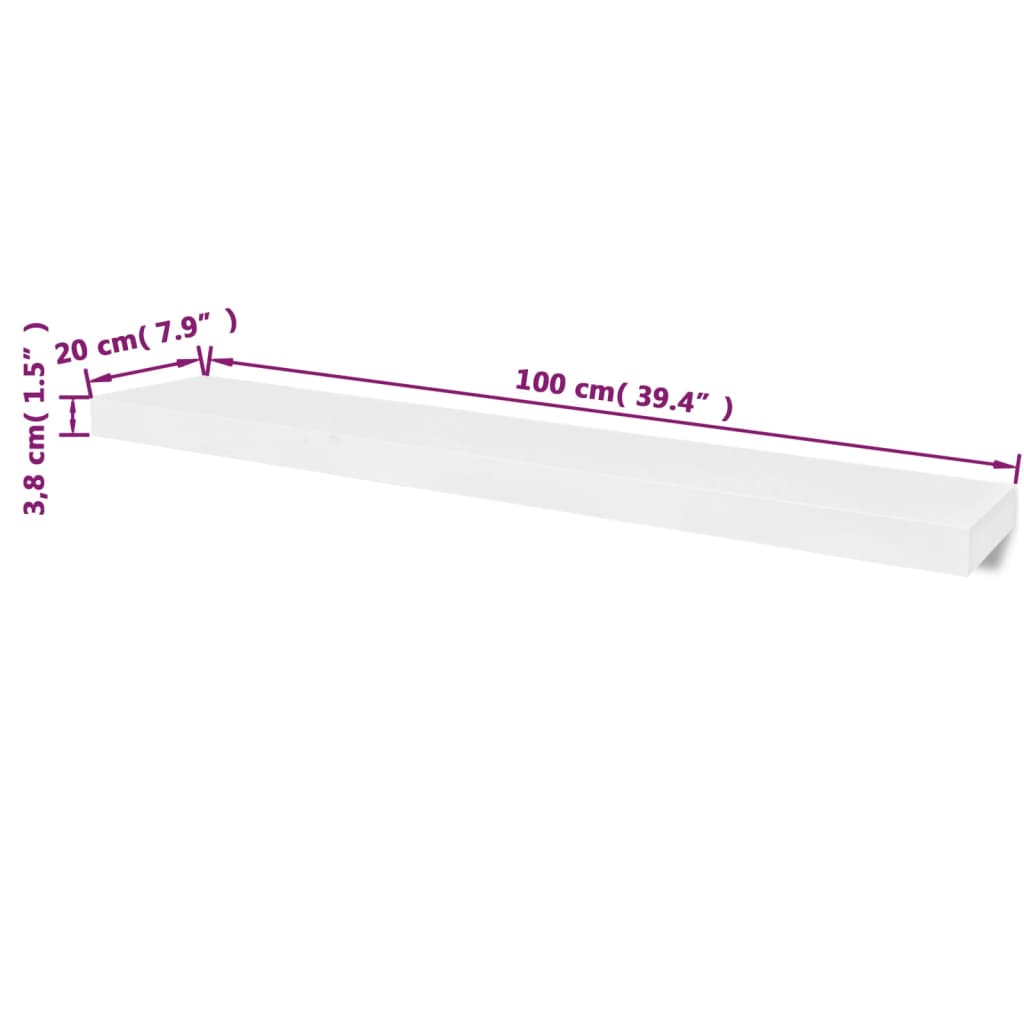Wandplanken Mdf Zwevend Voor Boeken/Dvd St 2 100 cm