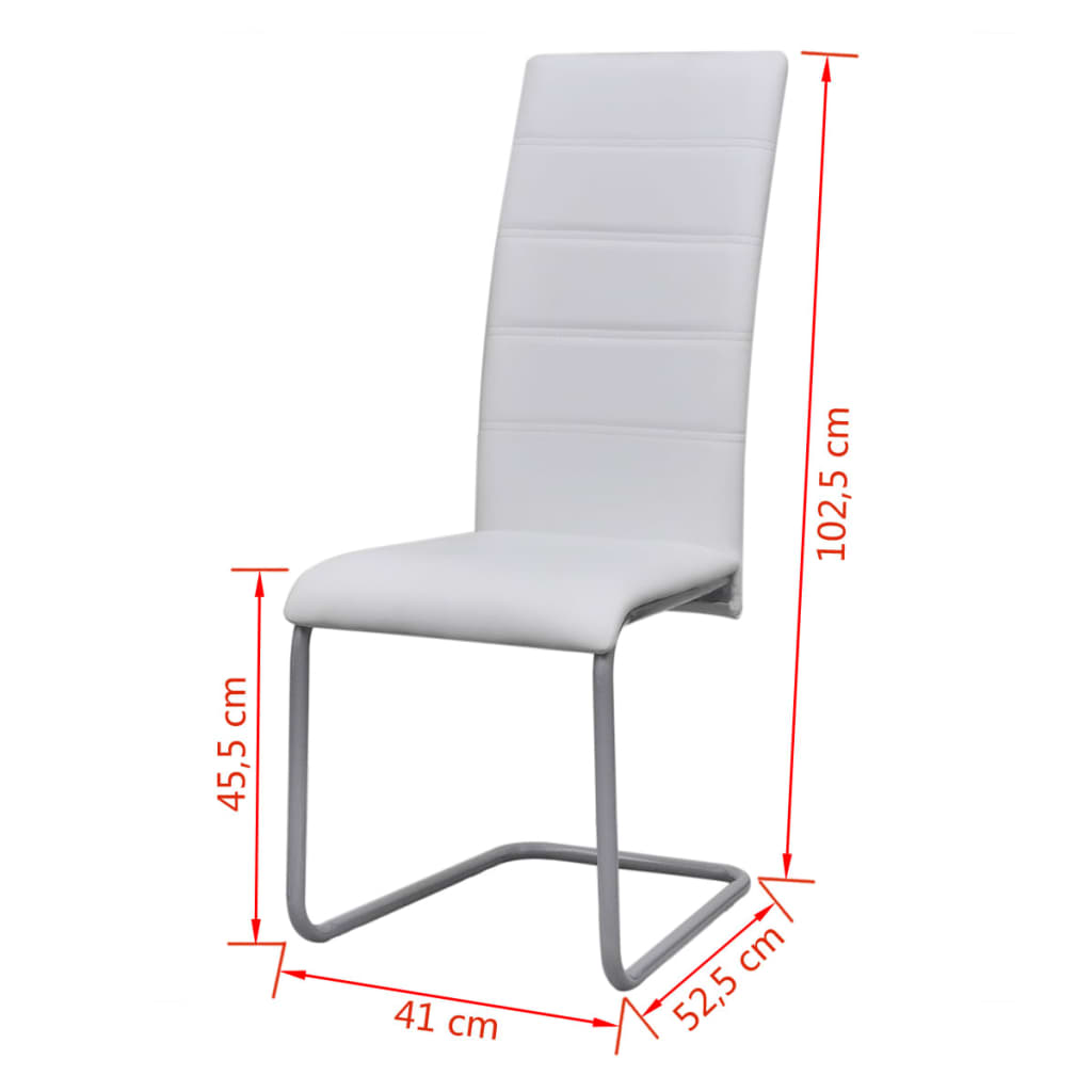 Eetkamerstoelen Kunstleer 4 Wit