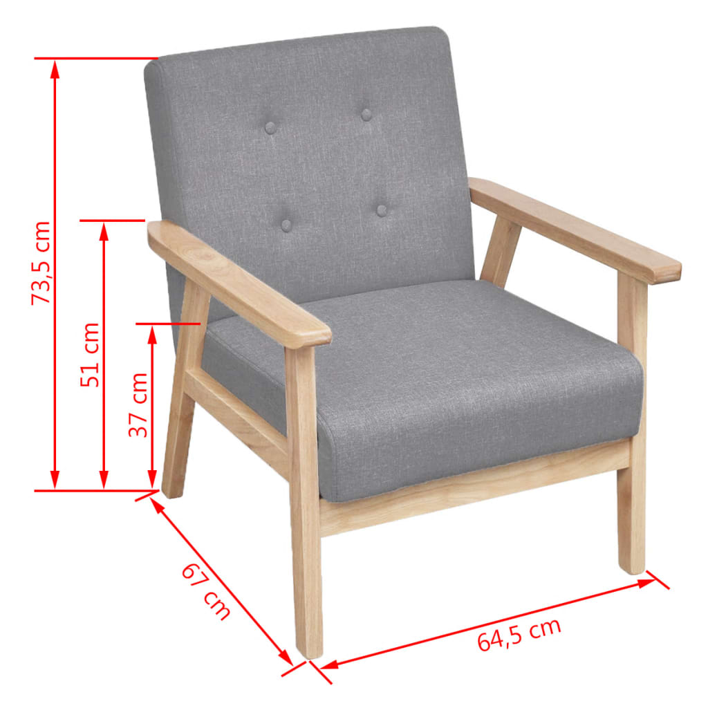 Fauteuil Stof Lichtgrijs
