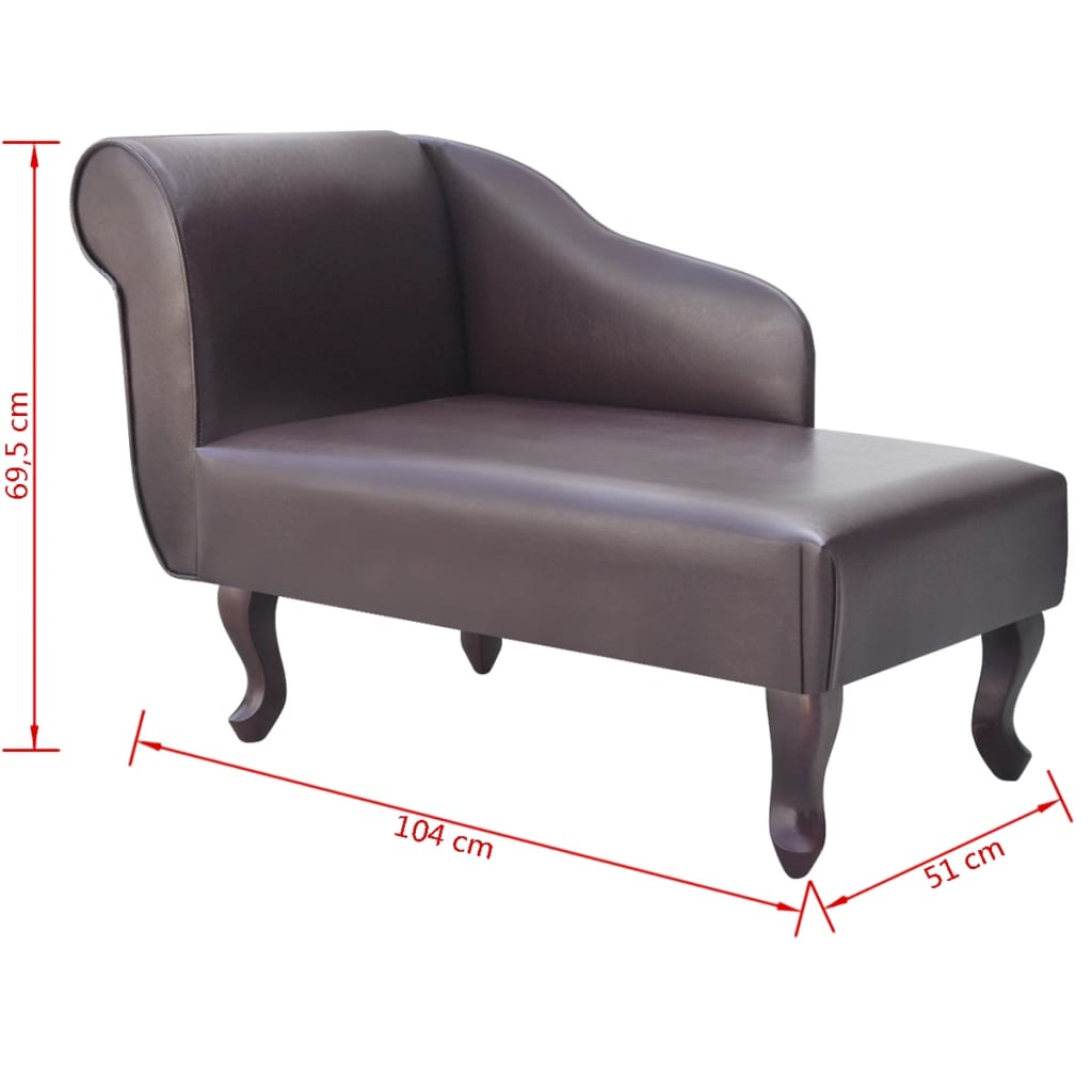 Chaise Longue Kunstleer Bruin