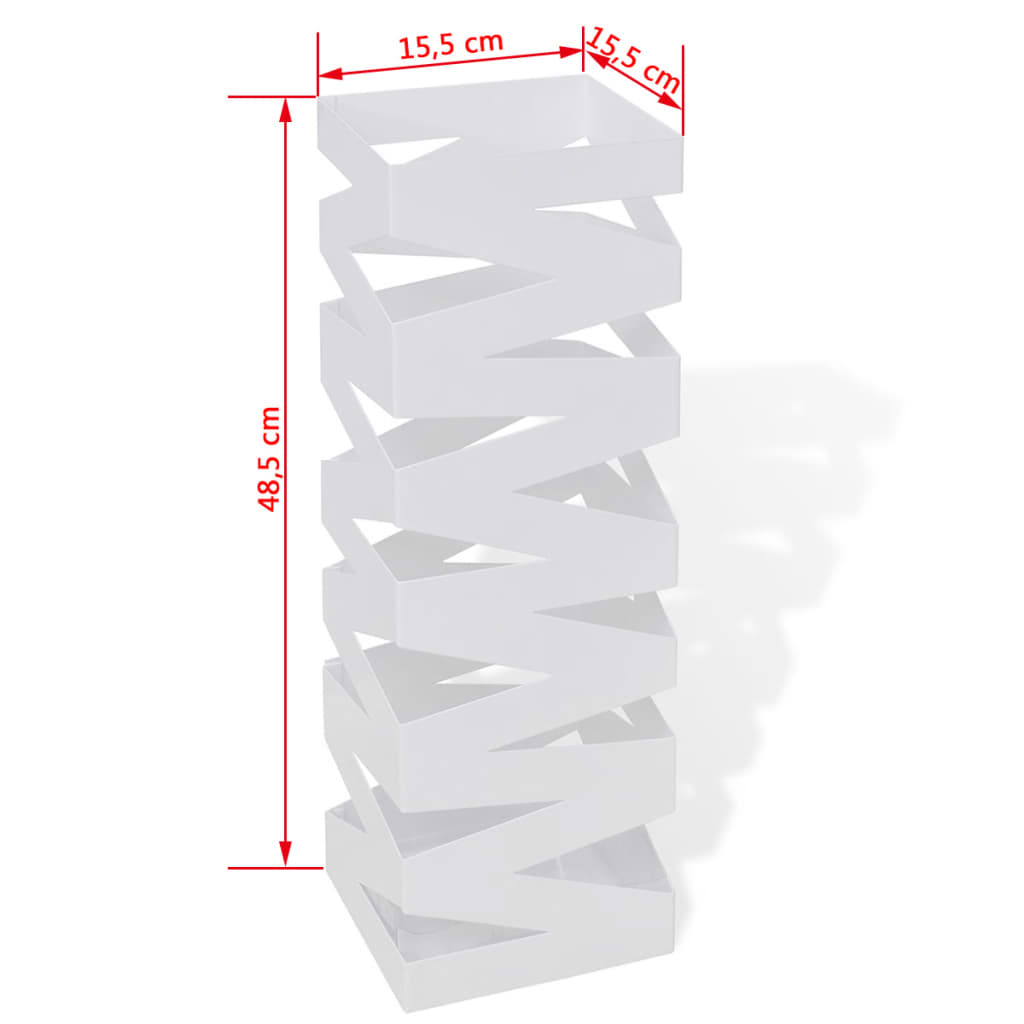 Paraplu- En Wandelstokhouder Strepen Vierkant Staal 48,5 Cm Wit Patroon 9