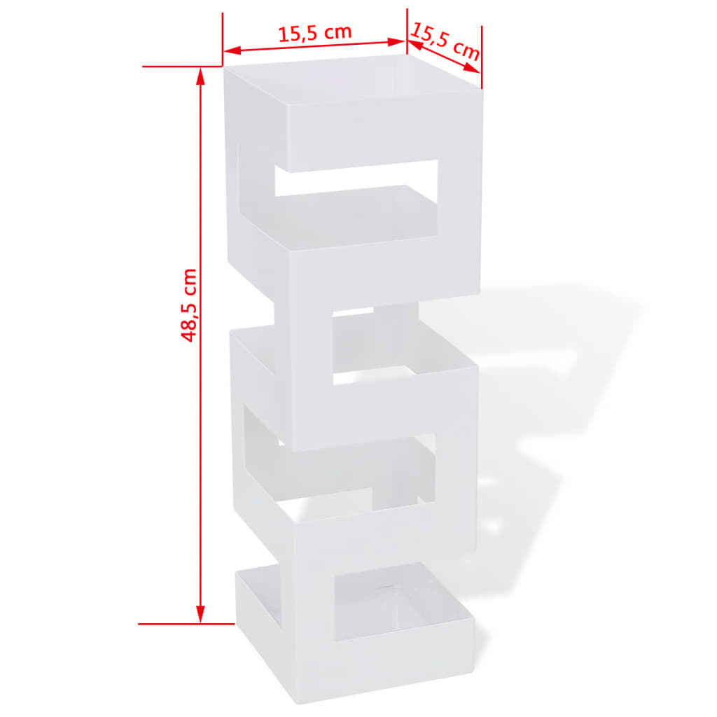 Paraplu- En Wandelstokhouder Vierkant Staal 48,5 Cm Wit Patroon 2
