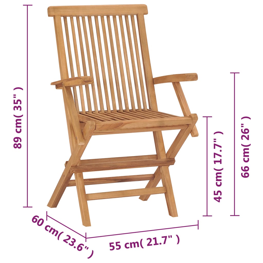 Tuinstoelen Inklapbaar Massief Teakhout 2