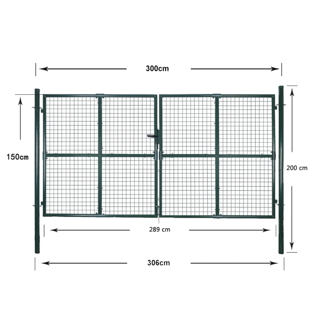 Poort Dubbele Deur Gepoedercoat Staal