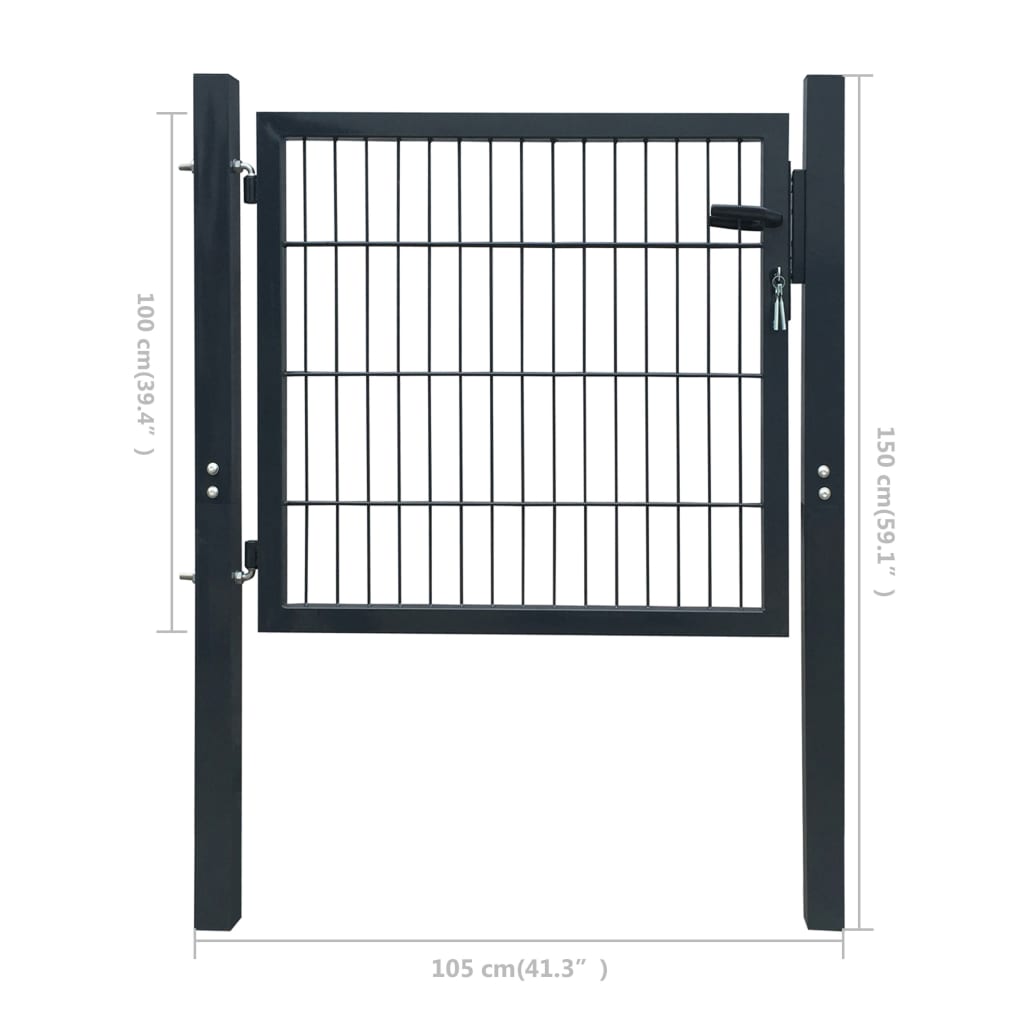 Poort Staal Kleurig 105 x 150 cm Antraciet