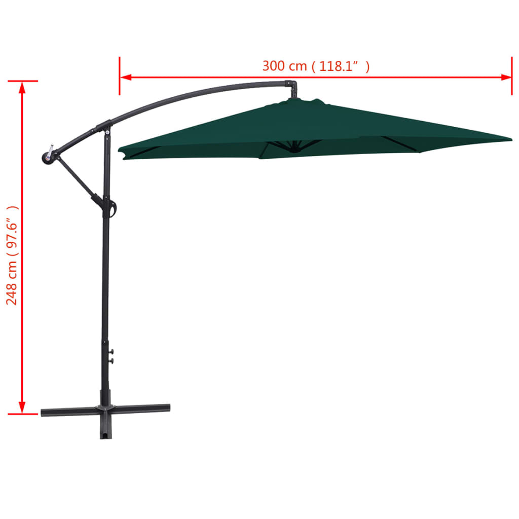 Zweefparasol 3 M Groen