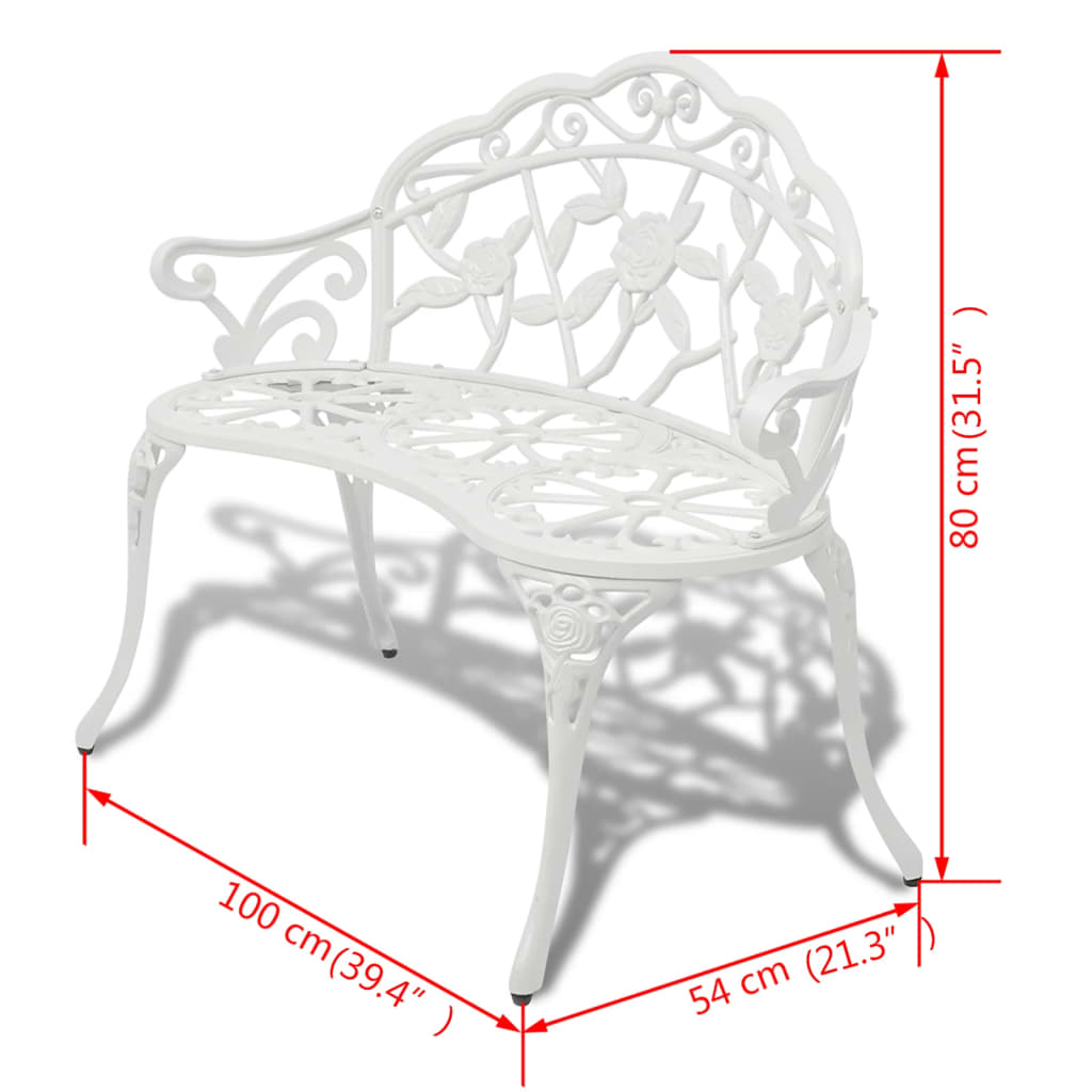 Tuinbank 00 Cm Gietaluminium Wit