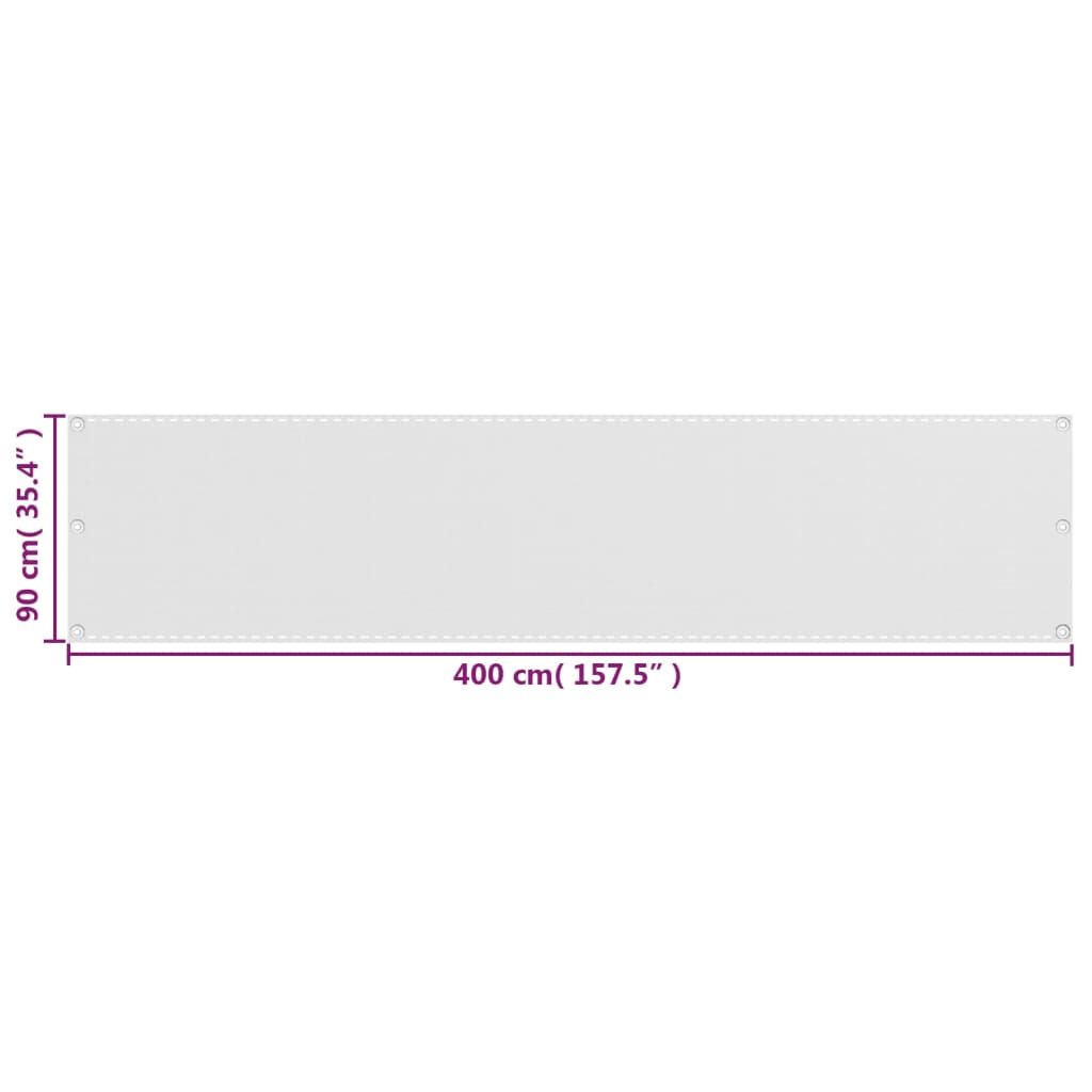 Balkonscherm Hdpe 90X400 Cm Wit Antraciet En Wit
