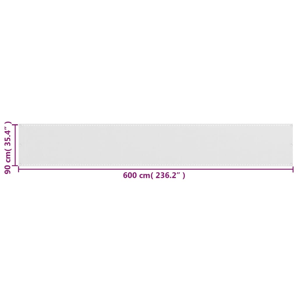 Balkonscherm Wit 90X600 Cm Hdpe Antraciet En Wit