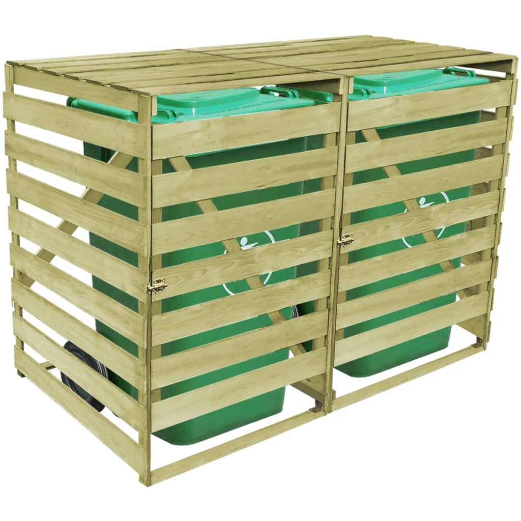 Containerberging Dubbel 240 L Geïmpregneerd Hout 2 containers