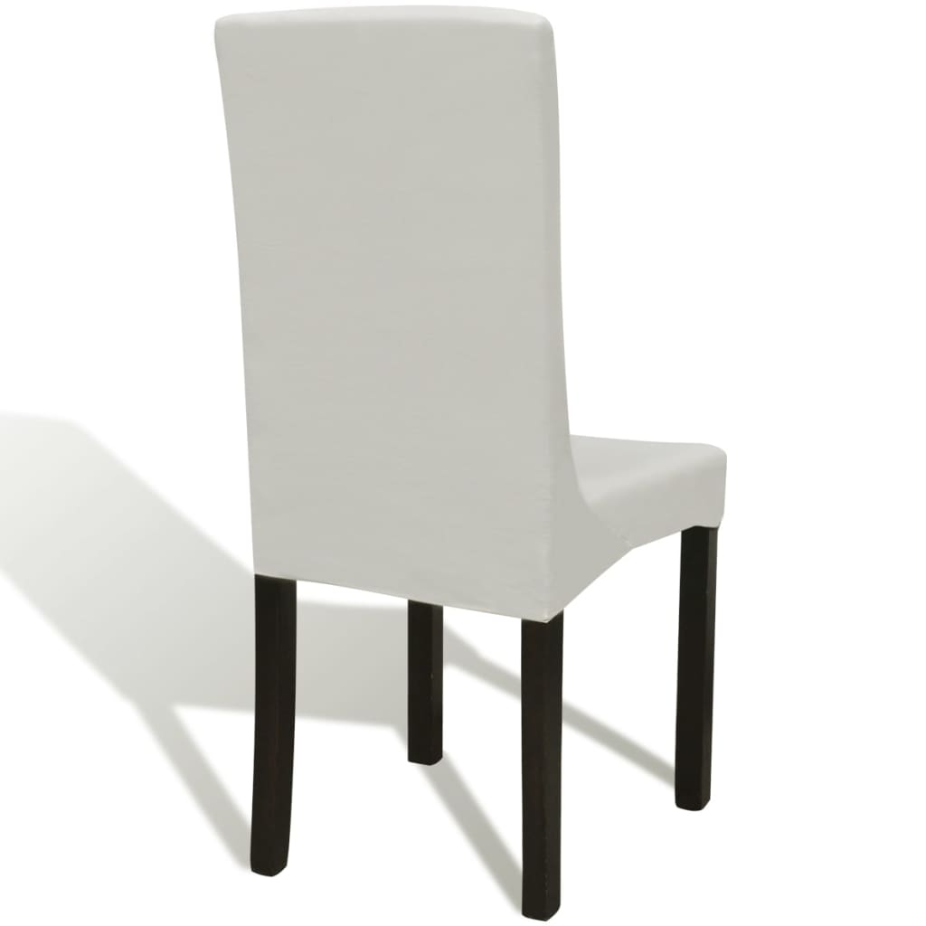Stoelhoezen Stretch Recht Kleurig 4 Crème