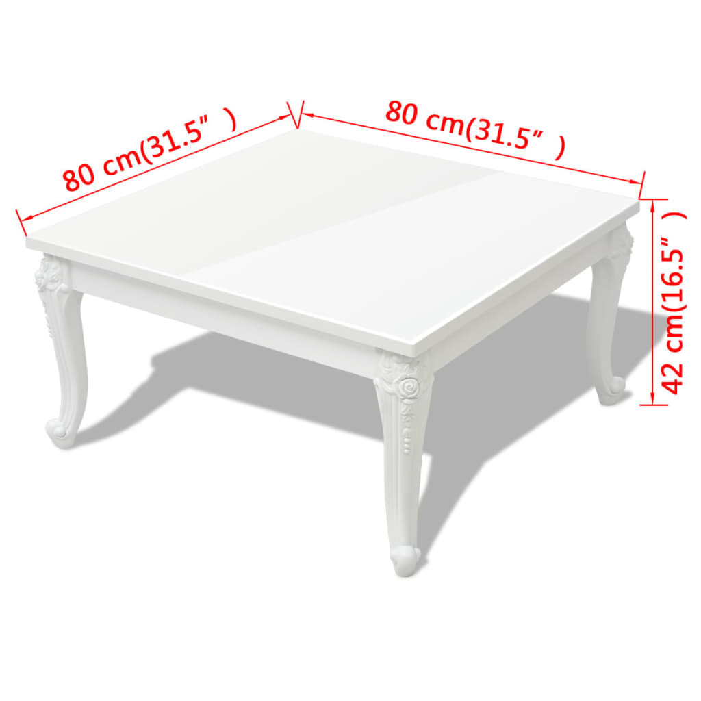 Salontafel Hoogglans Wit 80 x 80 x 42 cm