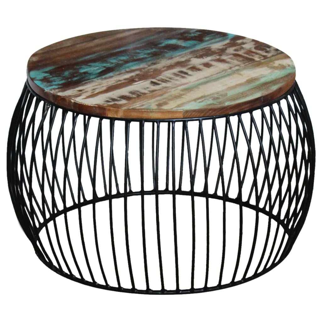 Salontafel Rond 68 x 37 cm massief gerecycled hout