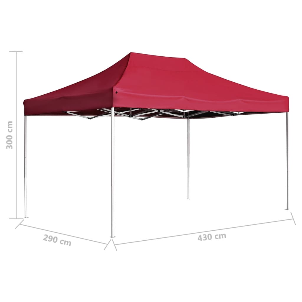 Partytent Professioneel Inklapbaar 4,5X3 M Aluminium 4.5 x 3 m Wijnrood