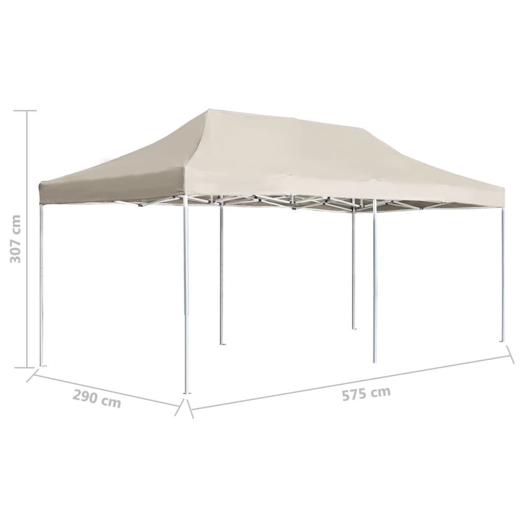 Partytent professioneel inklapbaar 6x3 m aluminium crème