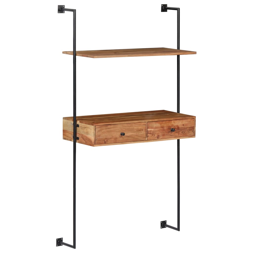 Wandbureau 90X40X170 Cm Massief Acaciahout