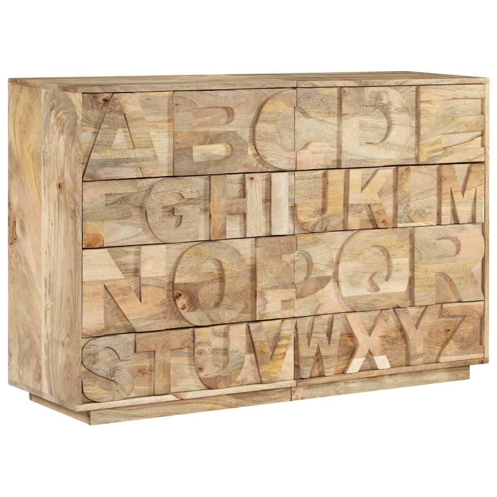Alfabetkast met 6 lades 120x35x79 cm massief mangohout