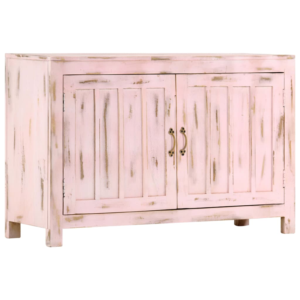 Dressoir 110x35x70 cm massief mangohout lichtroze