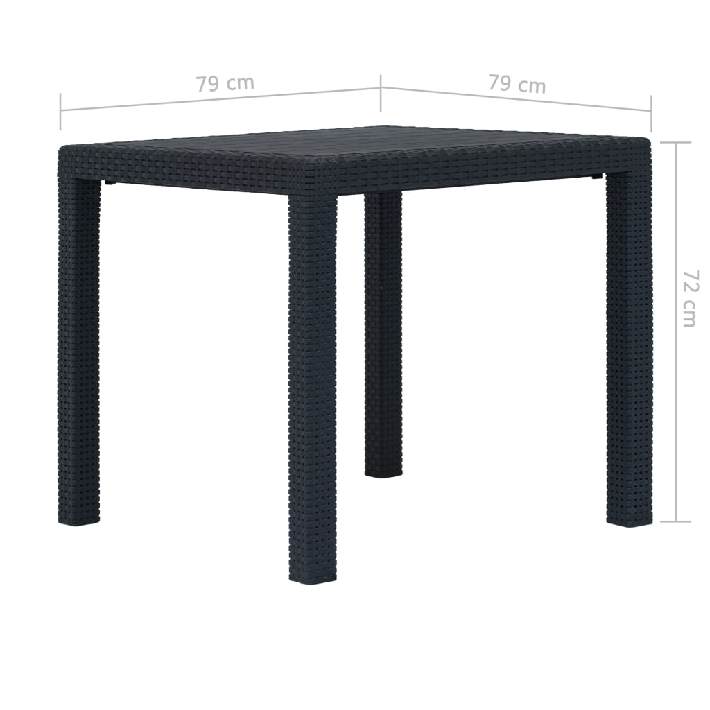 -Delige Tuinset Rattan-Look Kunststof 5 Antraciet