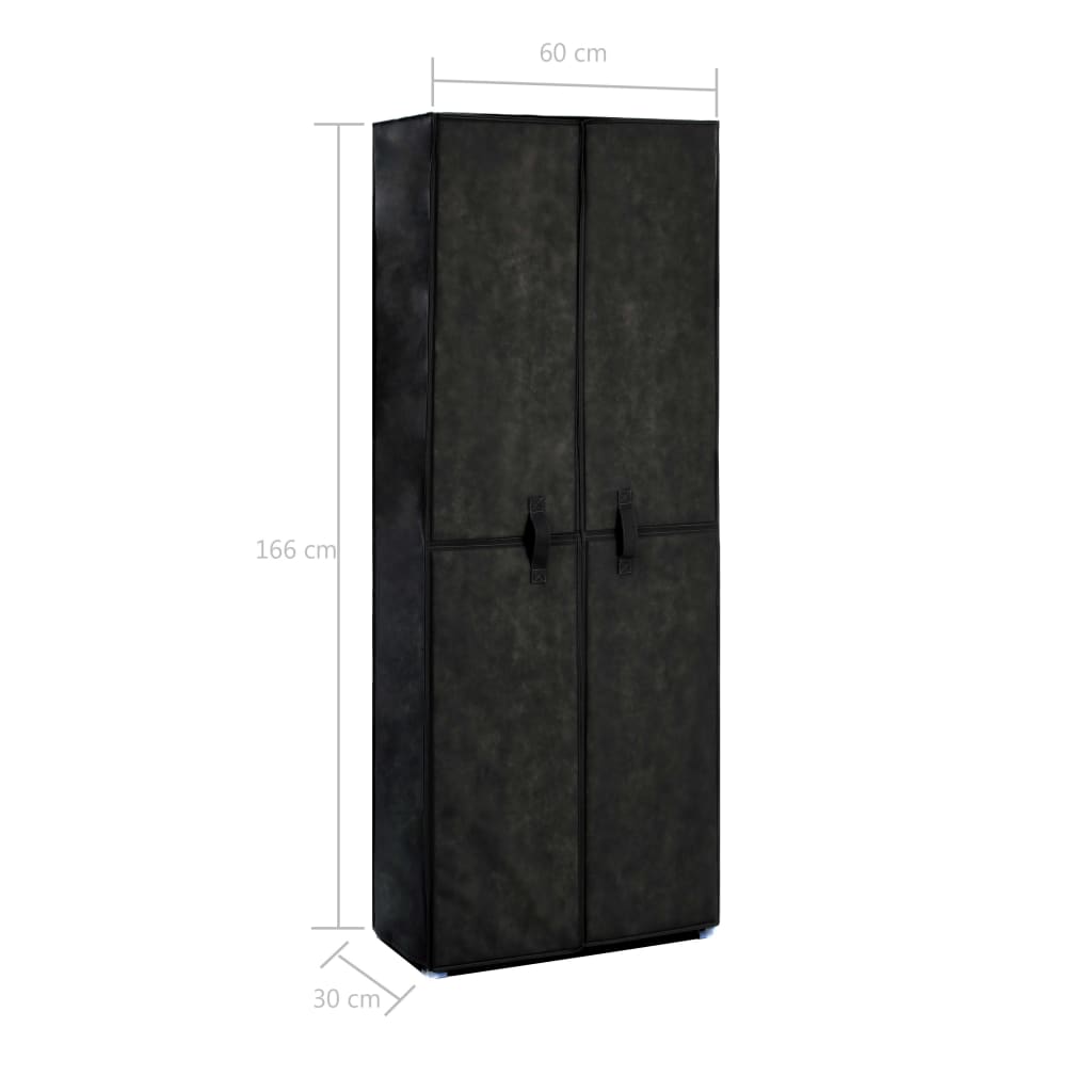 Schoenenkast 60X30X166 Cm Stof Zwart