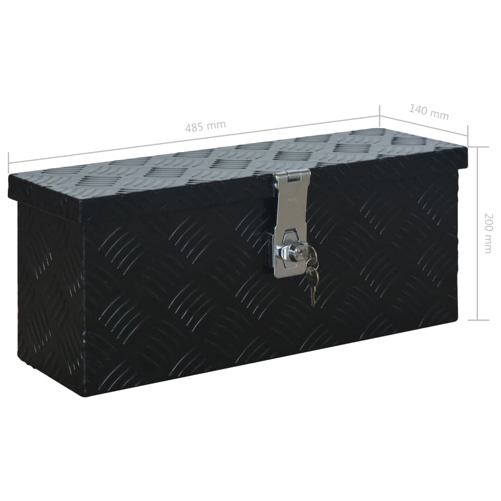 Aluminium Kist 485X140X200 Mm Zwart