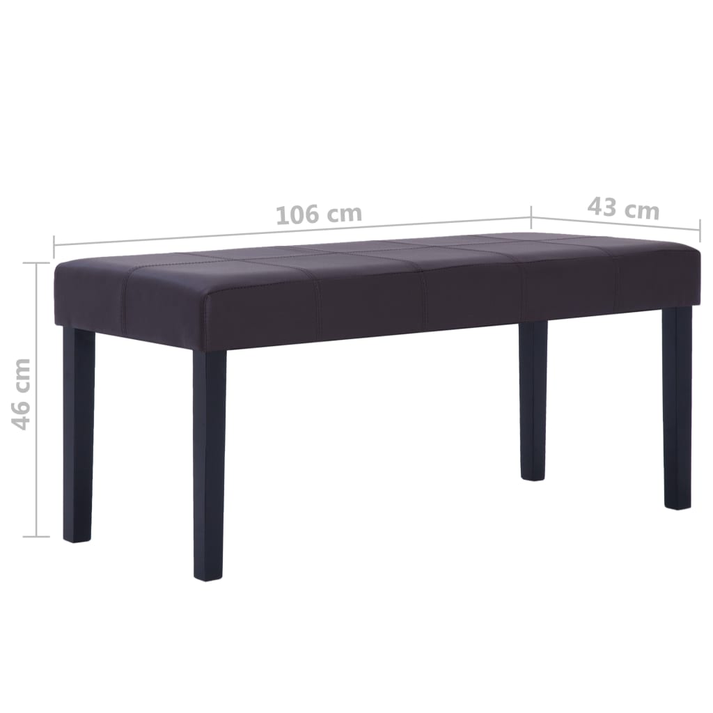 Bankje 106 Cm Kunstleer Bruin Donkerbruin