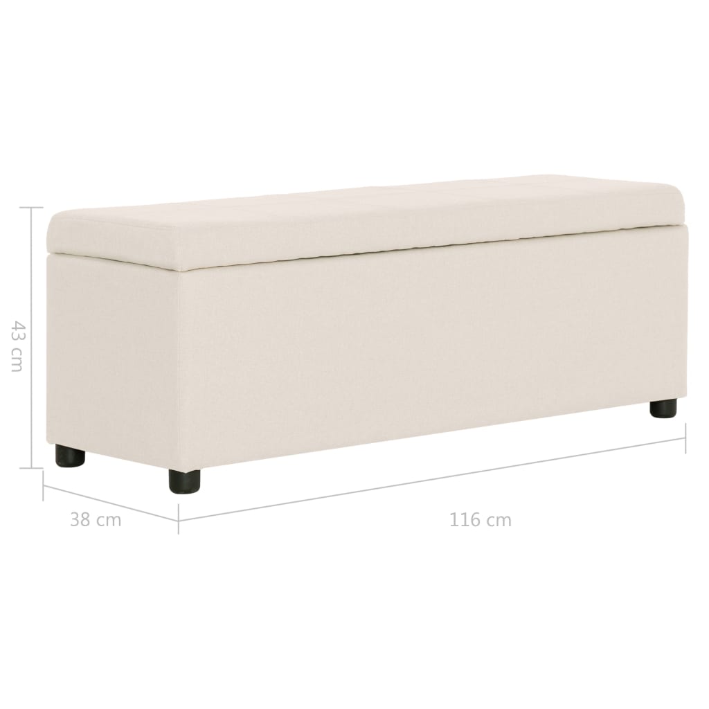 Bankje Met Opbergvak 116 Cm Polyester crème