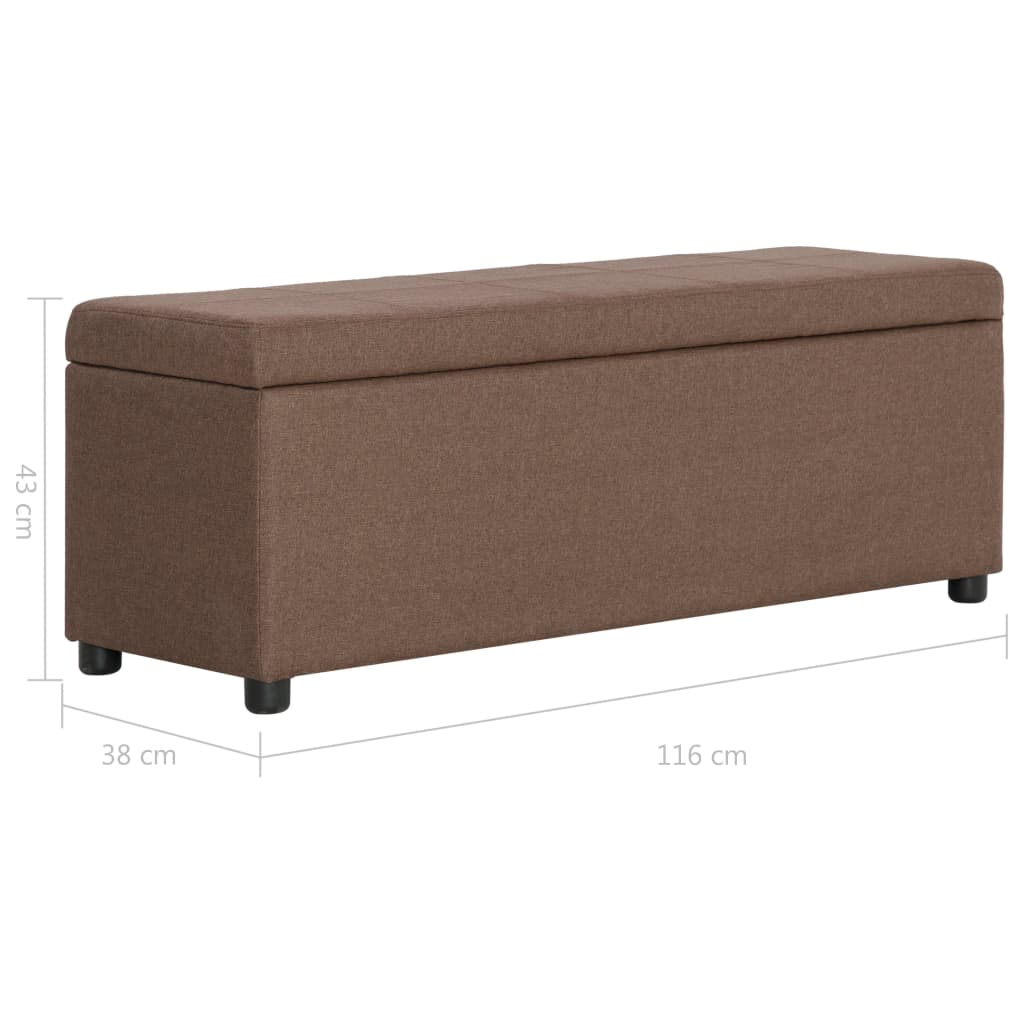 Bankje Met Opbergvak 116 Cm Polyester Bruin