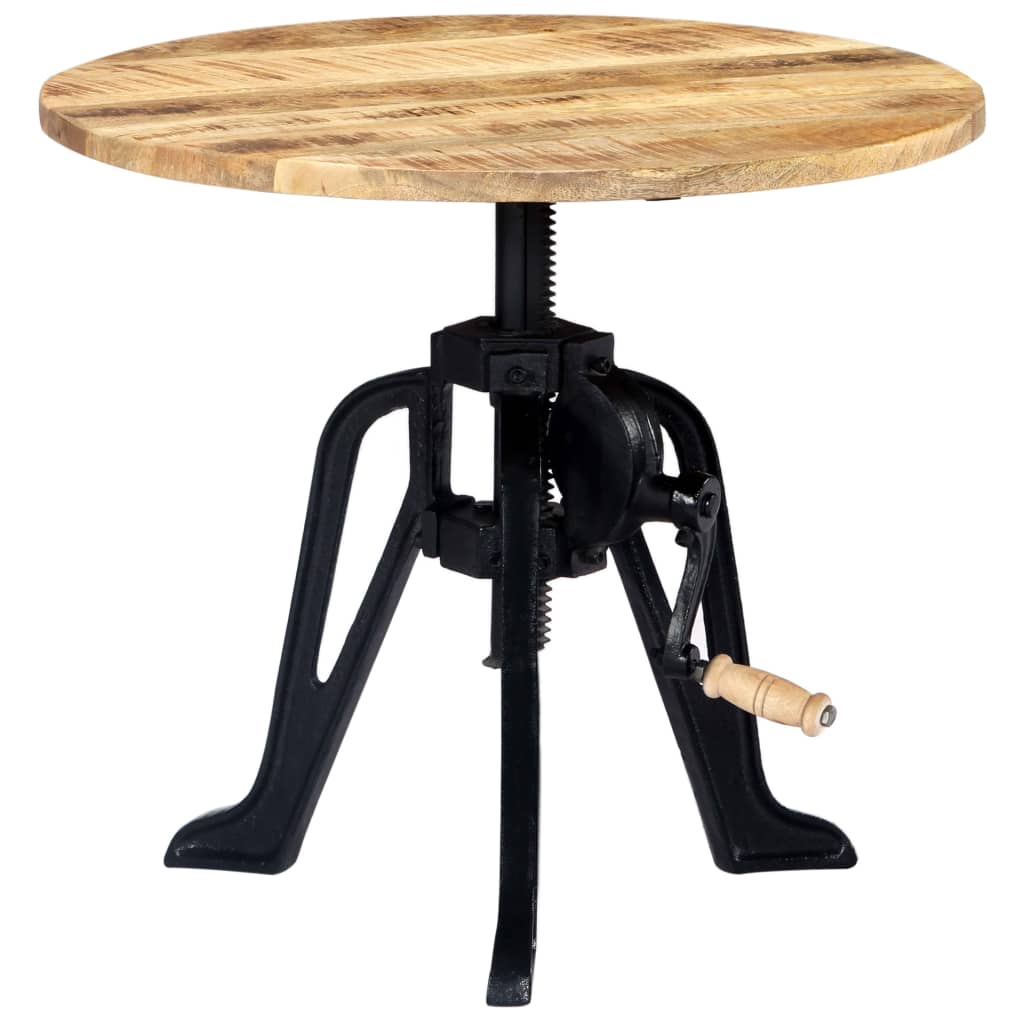 Bijzettafel 60X(46-63) Cm En Gietijzer 46-63 cm massief mangohout