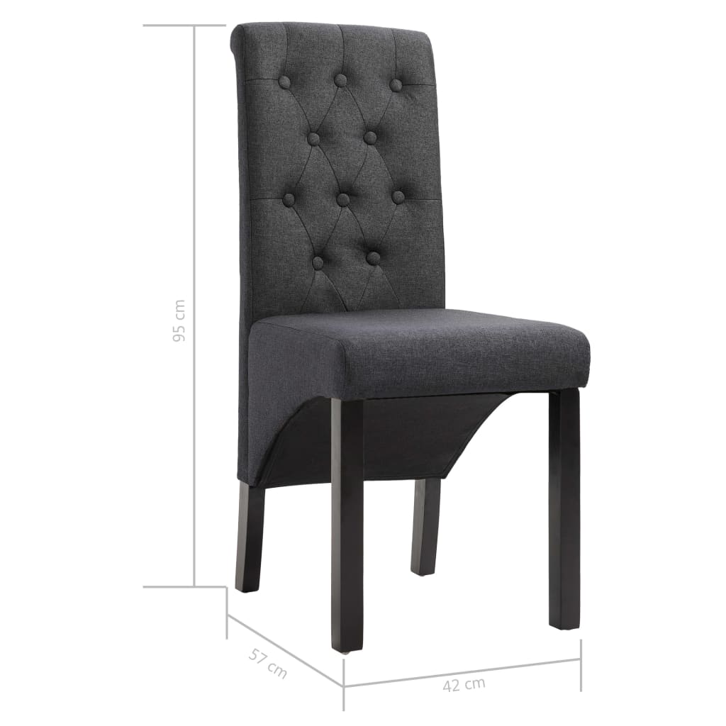 Eetkamerstoelen Stof 2 Donkergrijs