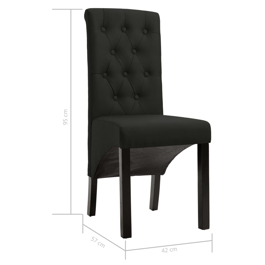 Eetkamerstoelen Stof 2 Zwart