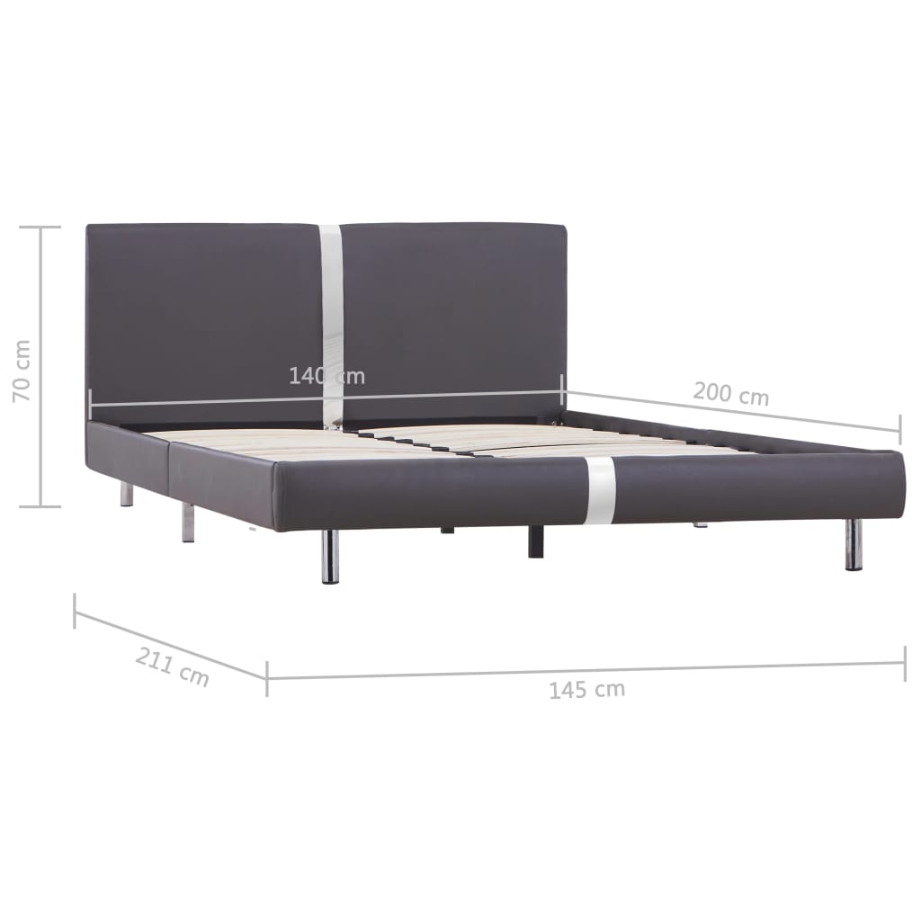 Bedframe Kunstleer 140 x 200 cm Grijs